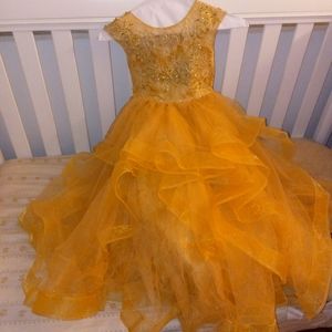 Gold tulle formal dress